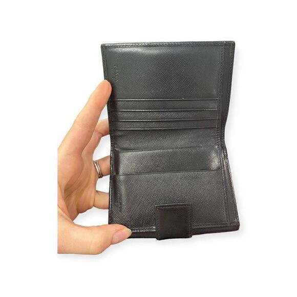 Authentic Prada Saffiano Wallet Black Compact - Picture 5 of 10